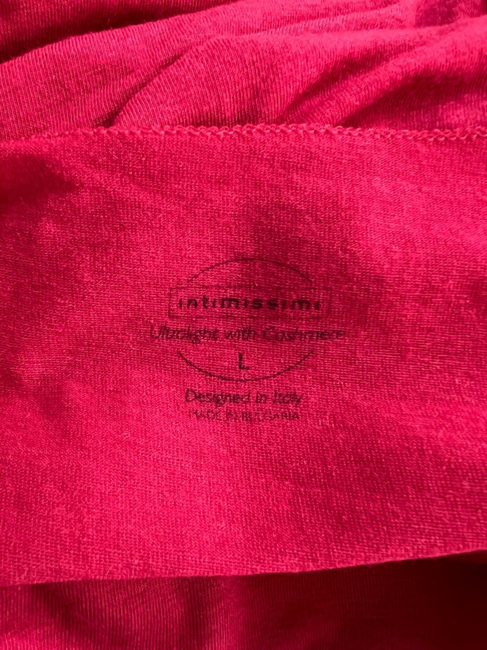 Intimissimi Cashmere Blend Red Long Sleeve Boat Neck Ultralight Top Size Large - Picture 4 of 7